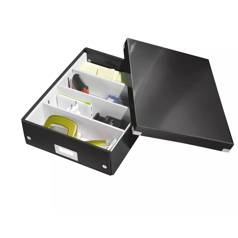 Leitz Click & Store WOW Medium Organizer-Box, preto, cartão, 880 g