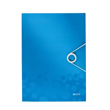 Leitz Pasta com 3 abas WOW PP A4, A4, polipropileno (PP), azul, metálico, formato vertical, 150 folhas, 235 mm