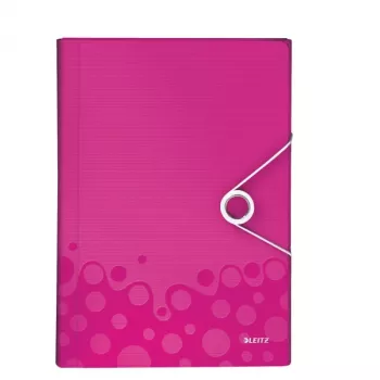 Leitz Pasta de projeto WOW PP, dossier de arquivo convencional, A4, polipropileno (PP), metálico, rosa, 200 folhas, 254 mm