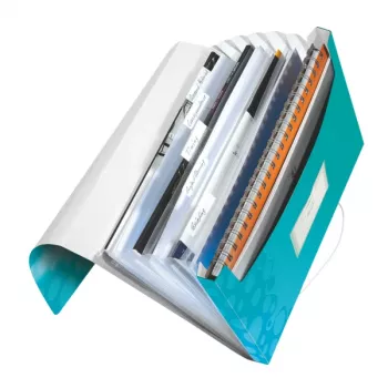 Leitz Pasta de projeto WOW PP, pasta convencional, A4, polipropileno (PP), turquesa, 200 folhas, 254 mm