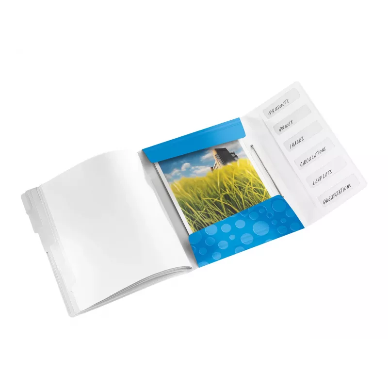 Leitz WOW PP Trennblätter-Buch, 6 Tabs, A4, polipropileno (PP), azul, metálico, 200 folhas, 260 mm, 17 mm