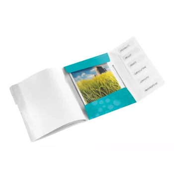 Leitz WOW PP Registerbuch, 6-teilig, A4, polipropileno (PP), azul, metálico, 200 folhas, 260 mm, 17 mm