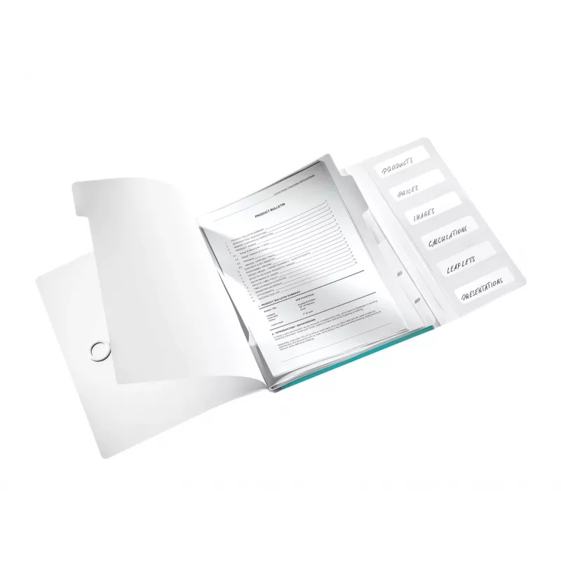 Leitz WOW PP Registerbuch, 6-teilig, A4, polipropileno (PP), azul, metálico, 200 folhas, 260 mm, 17 mm