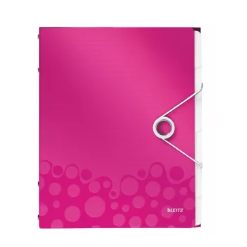 Leitz Separador WOW em PP, 12 separadores, A4, polipropileno (PP), metálico, rosa, 200 folhas, 265 mm, 17 mm