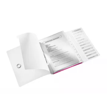 Leitz Separador WOW em PP, 12 separadores, A4, polipropileno (PP), metálico, rosa, 200 folhas, 265 mm, 17 mm