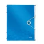Livro de registo Leitz WOW PP 12 separadores, A4, polipropileno (PP), azul, metálico, 200 folhas, 265 mm, 17 mm