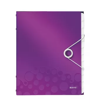 Livro de separadores Leitz WOW PP 12 separadores, A4, polipropileno (PP), metálico, roxo, 200 folhas, 265 mm, 17 mm