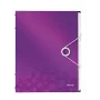 Livro de separadores Leitz WOW PP 12 separadores, A4, polipropileno (PP), metálico, roxo, 200 folhas, 265 mm, 17 mm