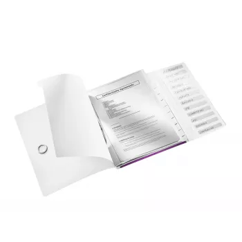 Livro de separadores Leitz WOW PP 12 separadores, A4, polipropileno (PP), metálico, roxo, 200 folhas, 265 mm, 17 mm