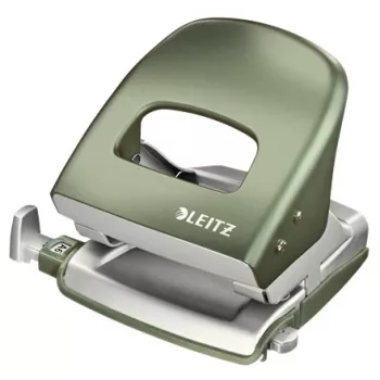 Perfurador de pinça Leitz NeXXt Style, 2 furos 30 folhas metal, 30 folhas, verde, prateado, metal, 8 cm, A6, 107 mm