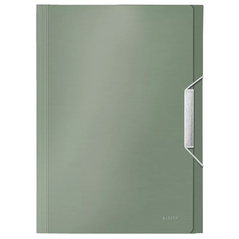Pasta de arquivo concertina extensível Leitz em PP, A4, polipropileno (PP), verde, 250 folhas, 80 g/m², 6 divisórias