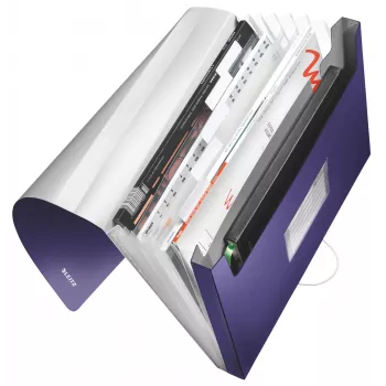 Pasta concertina extensível Leitz em PP, A4, polipropileno (PP), azul, 250 folhas, 80 g/m², 6 divisórias