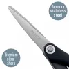 Tesoura de qualidade Leitz Titanium 150 mm, adulto, corte reto, unidade, preto, metálico, aço inoxidável, titânio