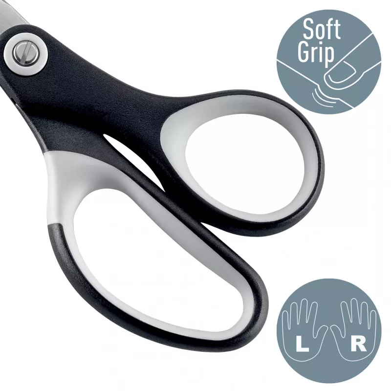 Tesoura de qualidade Leitz Titanium 150 mm, adulto, corte reto, unidade, preto, metálico, aço inoxidável, titânio