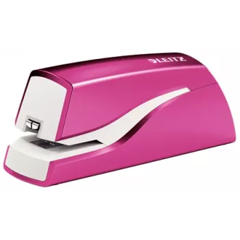 Leitz NeXXt Agrafador a pilhas WOW 5566, 10 folhas, 1 cm, plástico, rosa, branco, pilha, 50 mm