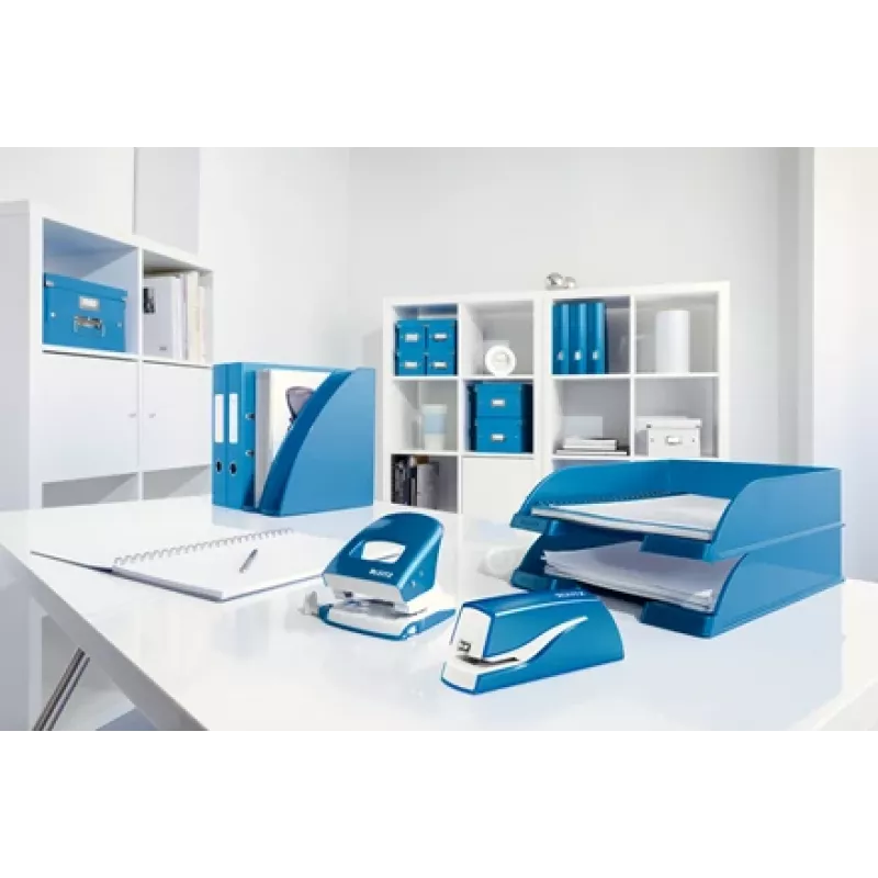 Leitz NeXXt Agrafador a pilhas WOW 5566, 10 folhas, 1 cm, plástico, azul, branco, pilha, 50 mm