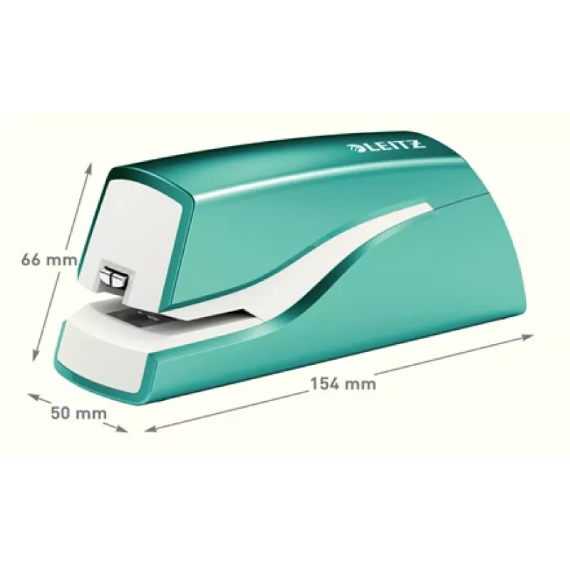 Leitz NeXXt Agrafador a pilhas WOW 5566, 10 folhas, 1 cm, plástico, azul, branco, pilha, 50 mm