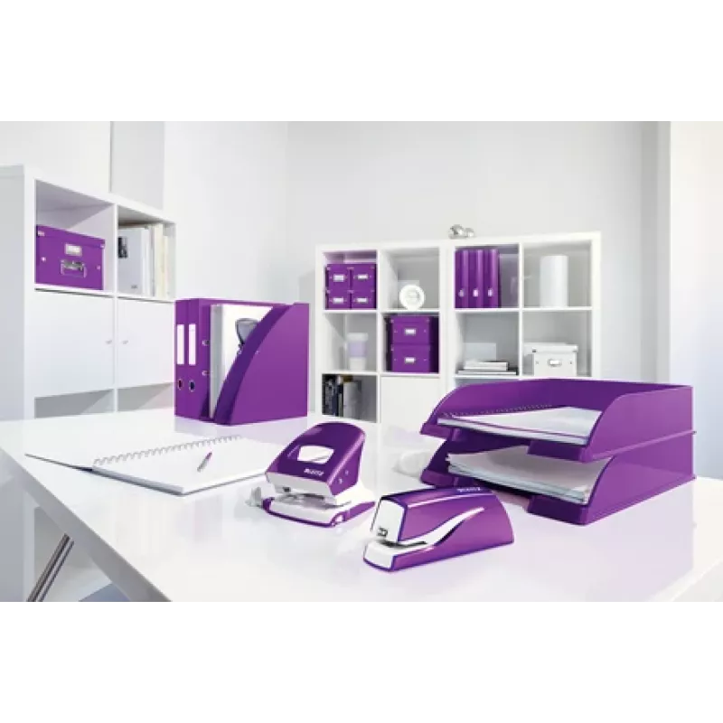 Leitz NeXXt Agrafador a pilhas WOW 5566, 10 folhas, 1 cm, plástico, lilás, branco, pilha, 50 mm