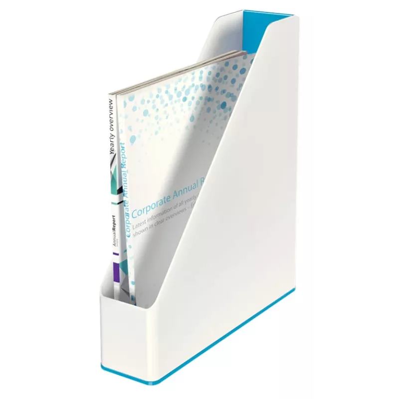 Leitz Arquivador de revistas WOW Dual Colour, azul, branco, plástico, A4, 272 mm, 318 mm, 430 g