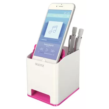 Leitz Porta-canetas Sound WOW, rosa, branco, poliestireno, 90 mm, 101 mm, 100 mm, 140 g
