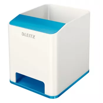 Leitz Porta-canetas Sound WOW, azul, branco, poliestireno, 90 mm, 101 mm, 100 mm, 140 g
