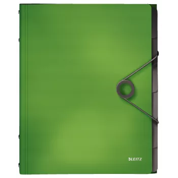 Leitz Registerbuch Solid 6 separadores, pasta com aba, A4, polipropileno (PP), verde, 200 folhas, 80 g/m²