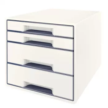 Leitz gaveteiro WOW Cube 4 gavetas, 4 gavetas, plástico, branco, 1 unid., 287 mm, 270 mm