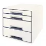 Leitz gaveteiro WOW Cube 4 gavetas, 4 gavetas, plástico, branco, 1 unid., 287 mm, 270 mm