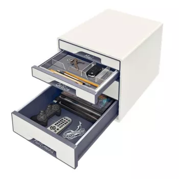 Leitz gaveteiro WOW Cube 4 gavetas, 4 gavetas, plástico, branco, 1 unid., 287 mm, 270 mm