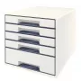 Leitz gaveteiro WOW Cube 5 gavetas, 5 gavetas, plástico, branco, 1 unid., 270 mm, 287 mm