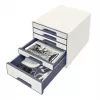Leitz gaveteiro WOW Cube 5 gavetas, 5 gavetas, plástico, branco, 1 unid., 270 mm, 287 mm