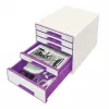 Leitz gaveteiro WOW Cube 5 gavetas, 5 gavetas, plástico, violeta, branco, 1 unid., 287 mm, 270 mm