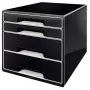 Leitz Desk Cube 4 gavetas, 4 gavetas, plástico, preto, 1 unid., 270 mm, 287 mm