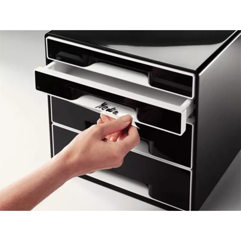 Leitz Desk Cube 4 gavetas, 4 gavetas, plástico, preto, 1 unid., 270 mm, 287 mm