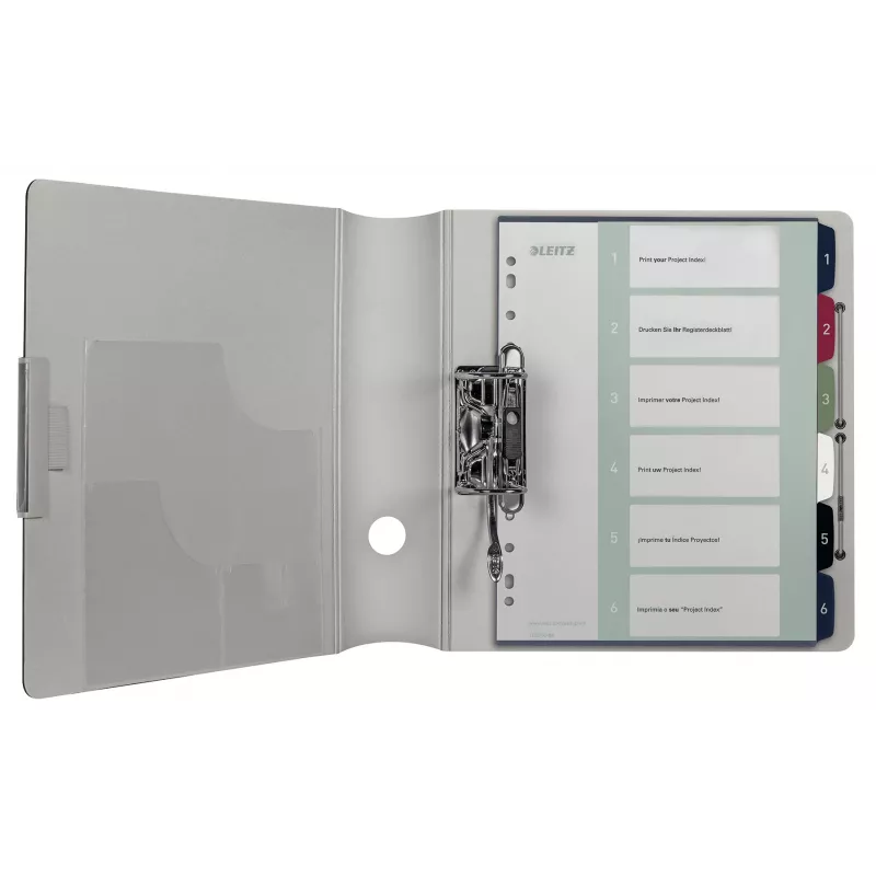 Leitz separador Index PC Printable 1-6 Style PP A4+, separador numérico, polipropileno (PP), multicolor, vertical, A4 Maxi, 245 mm