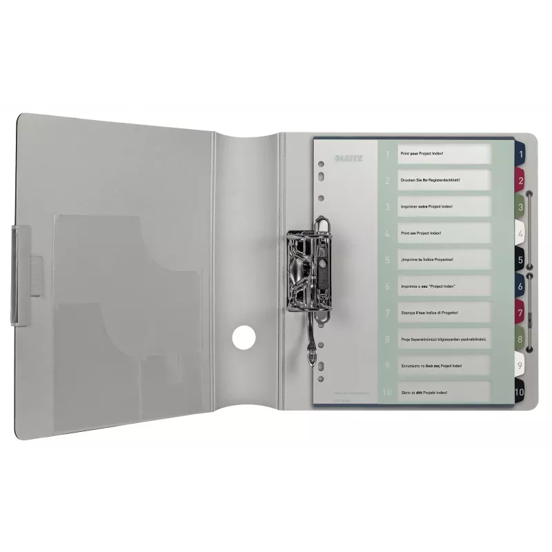 Leitz separador Index PC imprimível 1-10 Style PP A4+, separador numérico, polipropileno (PP), multicolor, vertical, A4 Maxi, 245 mm