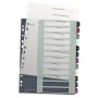 Leitz separador Index PC Printable 1-12 Style PP A4+, separador numérico, polipropileno (PP), multicolor, vertical, A4 Maxi, 245 mm