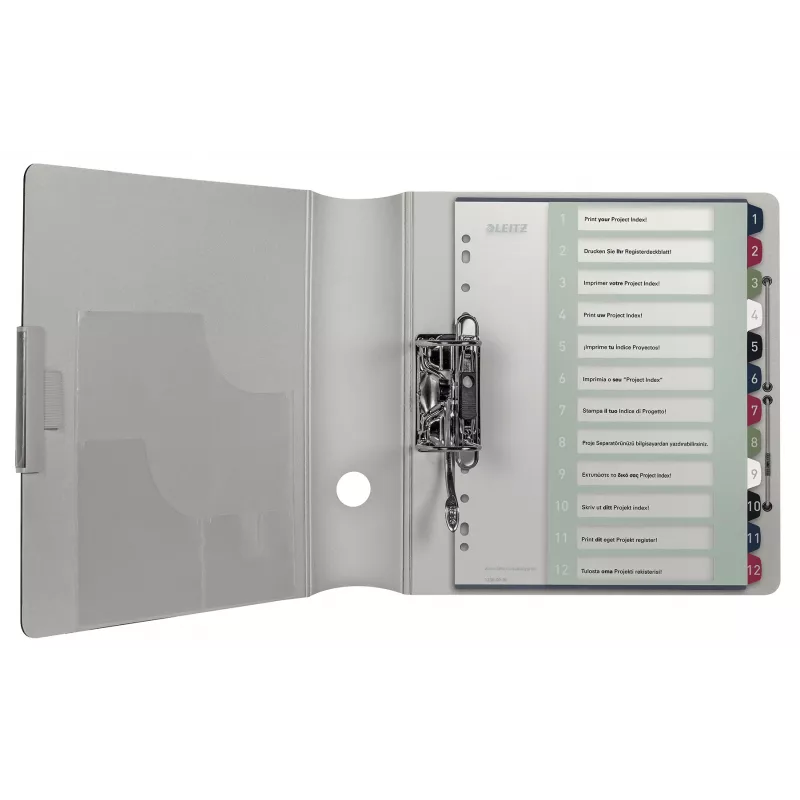 Leitz separador Index PC Printable 1-12 Style PP A4+, separador numérico, polipropileno (PP), multicolor, vertical, A4 Maxi, 245 mm