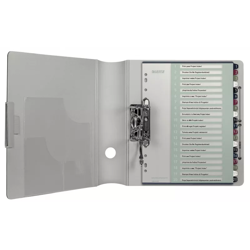 Leitz separador Index PC Printable 1-20 Style PP A4+, separador numérico, polipropileno (PP), multicolor, vertical, A4 Maxi, 245 mm