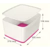 Esselte 5216-10-23 caixa de arrumação retangular acrilonitrilo-butadieno-estireno (ABS) rosa, branco