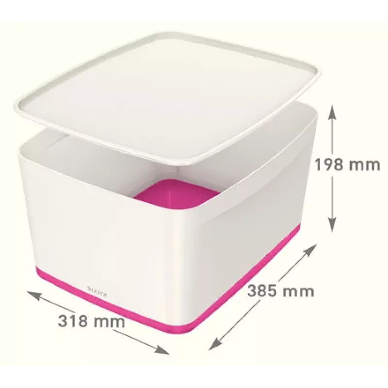 Esselte 5216-10-23 caixa de arrumação retangular acrilonitrilo-butadieno-estireno (ABS) rosa, branco