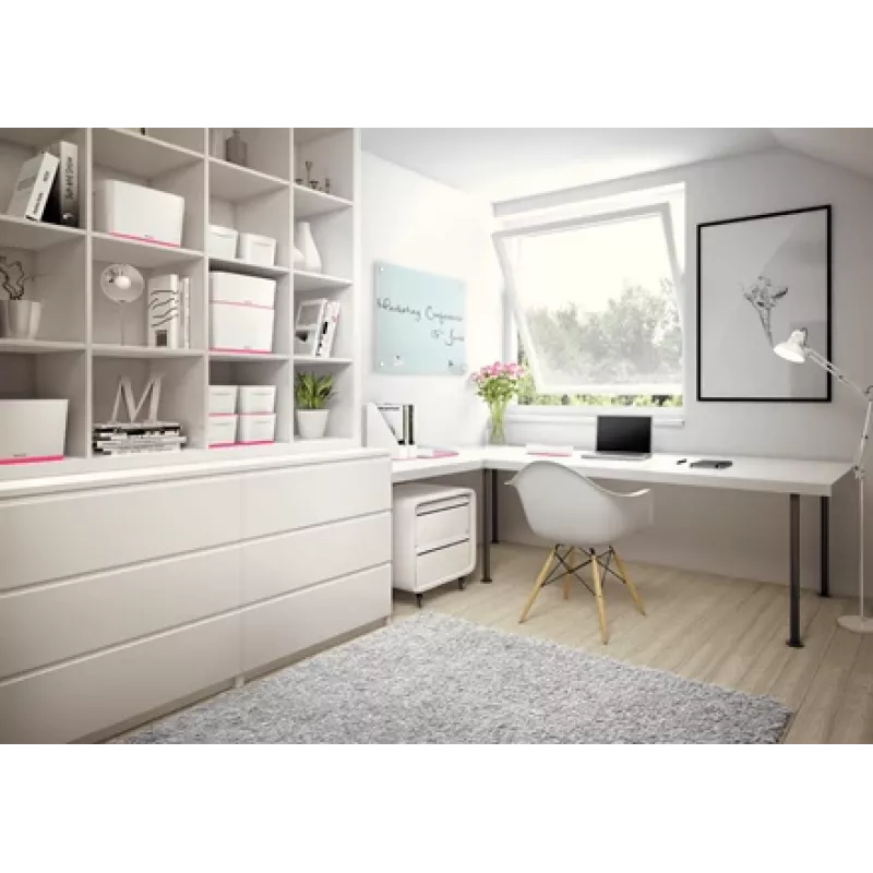 Esselte 5216-10-23 caixa de arrumação retangular acrilonitrilo-butadieno-estireno (ABS) rosa, branco