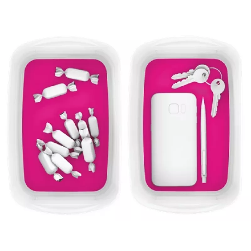 Esselte 5257-10-23 caixa de arrumação retangular acrilonitrilo-butadieno-estireno (ABS) rosa, branco