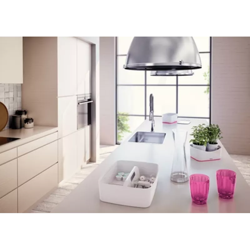 Esselte 5257-10-23 caixa de arrumação retangular acrilonitrilo-butadieno-estireno (ABS) rosa, branco