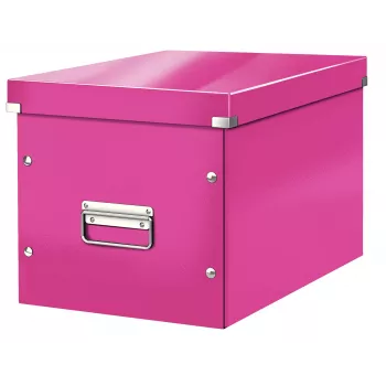 Leitz caixa Click & Store WOW Cube grande caixa de arrumação, fúcsia, cartão, 320 mm, 360 mm, 310 mm