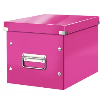 Leitz caixa de arrumação Click & Store WOW Cube Medium, fúcsia, cartão, 260 mm, 260 mm, 240 mm