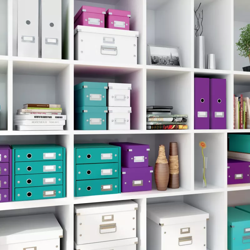 Leitz caixa de arrumação Click & Store WOW Cube Medium, turquesa, cartão, 260 mm, 260 mm, 240 mm