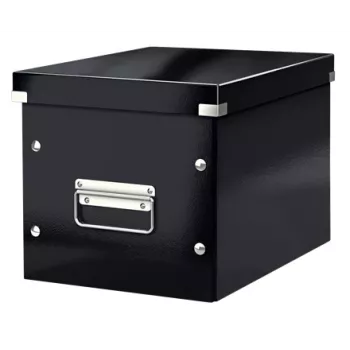 Leitz Click & Store WOW Cube Medium caixa de arrumação, caixa de arrumação, preto, retangular, cartão, monocromático, interior