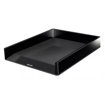 Leitz cesta de correspondência Dual Colour, plástico, preto, A4, A4, brochura, catálogo, envelope, pasta plana, dossier, carta, papel, 267 mm
