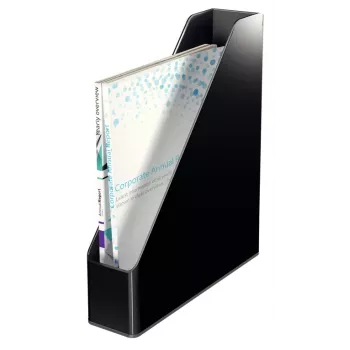 Leitz porta-revistas Dual Colour, preto, plástico, A4, 272 mm, 318 mm, 430 g